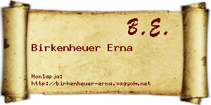Birkenheuer Erna névjegykártya